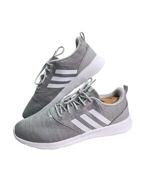 Mens Adidas Cloudfoam Super Gray & White Sneakers Lightweight Shoes Size 12